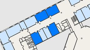 
							Planritning för Convendum Spårvagnshallarna, 4 privata rum, 88 m²