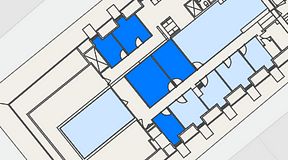 
							Planritning för Spaces Gamla Stan, 5 privata rum, 66 m²