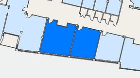
							Planritning för Flexiwork Hovet, 2 privata rum, 77 m²