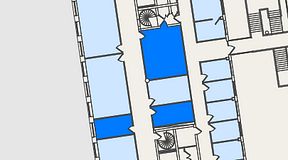 
							Planritning för Spaces Nordenskiöldsgatan, 3 privata rum, 55 m²