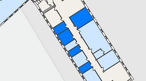 Planritning för FASTOFFICE S:t Olofsgatan, 5 privata rum, 62 m²