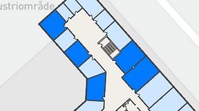 
							Planritning för FASTOFFICE Lunda, 5 privata rum, 140 m²