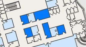 
							Planritning för United Spaces Östra Hamngatan, 5 privata rum, 54 m²