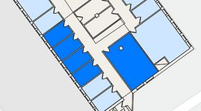 
							Planritning för THE WORKS Slakthusområdet, 5 privata rum, 70 m²