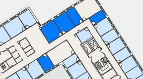 
							Planritning för Regus Kistagången 20b, 5 privata rum, 73 m²