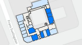 
							Planritning för Regus Adelgatan 21, 5 privata rum, 90 m²