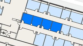 
							Planritning för Spaces Umami Park Sundbyberg, 4 privata rum, 54 m²