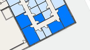 
							Planritning för Spaces Hyllie Vista, 5 privata rum, 98 m²
