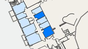 
							Planritning för Genetor K6, 2 privata rum, 21 m²