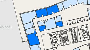 
							Planritning för Mindpark Mölndal, 5 privata rum, 82 m²