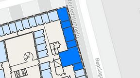 Planritning för THE WORKS Medborgarplatsen, 4 privata rum, 127 m²