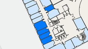 
							Planritning för Genetor K6, 5 privata rum, 56 m²