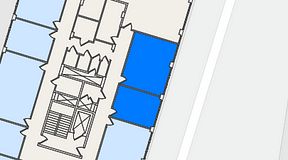 
							Planritning för C/O Handenterminalen 5, 2 privata rum, 44 m²