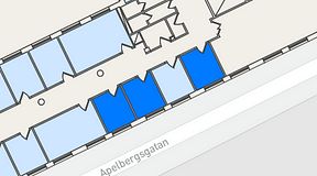 Planritning för iOffice Olof Palmes Gata 11, 3 privata rum, 33 m²