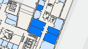 
							Planritning för Regus Östermalmstorg, 5 privata rum, 90 m²