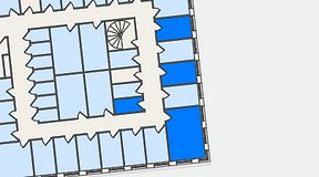 
							Planritning för QuickOffice Kista, 4 privata rum, 44 m²