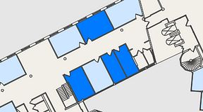 
							Planritning för Convendum Spårvagnshallarna, 4 privata rum, 68 m²