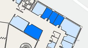 
							Planritning för Spaces Göteborg Gamlestan, 4 privata rum, 53 m²