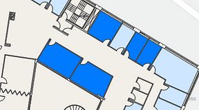 
							Planritning för Spaces Göteborg Gamlestan, 5 privata rum, 82 m²