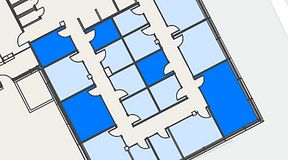 
							Planritning för Spaces Hyllie Vista, 5 privata rum, 74 m²
