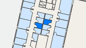 Planritning för Dospace Östra Storgatan, 2 privata rum, 8 m²