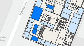 
							Planritning för Regus Östermalmstorg, 5 privata rum, 99 m²