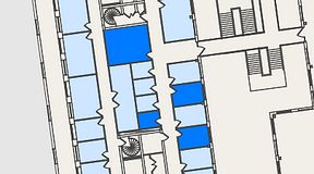 
							Planritning för Spaces Nordenskiöldsgatan, 4 privata rum, 44 m²