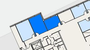 
							Planritning för Spaces Hyllie Vista, 2 privata rum, 45 m²