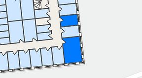 
							Planritning för QuickOffice Kista, 2 privata rum, 32 m²