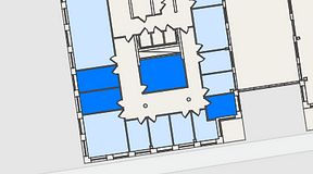 
							Planritning för Spaces Nordenskiöldsgatan, 4 privata rum, 50 m²