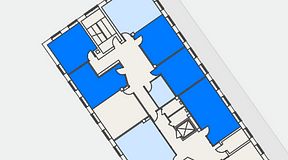 Planritning för Regus Östersund, 5 privata rum, 122 m²