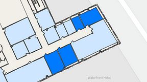 
							Planritning för United Spaces Waterfront Klarabergsviadukten, 4 privata rum, 78 m²