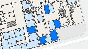 
							Planritning för Entreprenörsgatan Hasselbladshuset, 5 privata rum, 59 m²