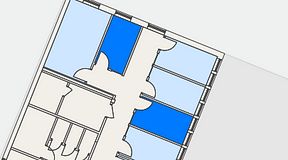 
							Planritning för C/O Tyresö, 2 privata rum, 18 m²