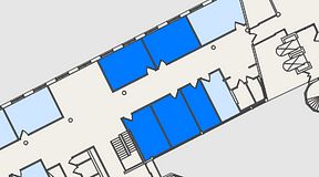 
							Planritning för Convendum Spårvagnshallarna, 5 privata rum, 98 m²