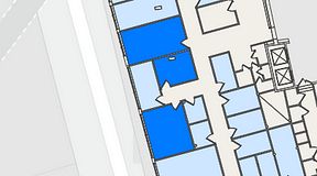 
							Planritning för Entreprenörsgatan Hasselbladshuset, 3 privata rum, 61 m²