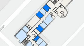 Planritning för Dockside Office & Coworking, 4 privata rum, 50 m²