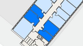 
							Planritning för Regus Almedal, 4 privata rum, 66 m²