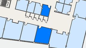 
							Planritning för Flexiwork Hovet, 2 privata rum, 43 m²