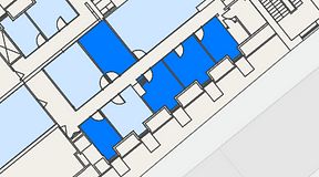 
							Planritning för Spaces Gamla Stan, 5 privata rum, 59 m²