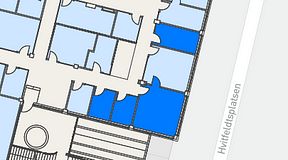 
							Planritning för Flexiwork Hovet, 4 privata rum, 47 m²