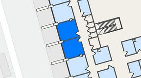 
							Planritning för United Spaces Östra Hamngatan, 2 privata rum, 34 m²