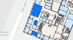 
							Planritning för Regus Östermalmstorg, 3 privata rum, 80 m²