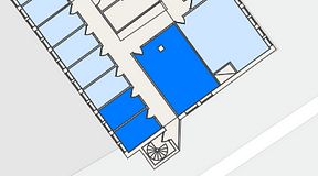 
							Planritning för THE WORKS Slakthusområdet, 3 privata rum, 52 m²