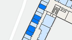 
							Planritning för Quick Office Älvsjö, 5 privata rum, 53 m²