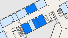 
							Planritning för Convendum Spårvagnshallarna, 4 privata rum, 75 m²
