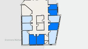 
							Planritning för Regus Täby, 5 privata rum, 49 m²