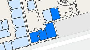 
							Planritning för Entreprenörsgatan Hasselbladshuset, 4 privata rum, 46 m²