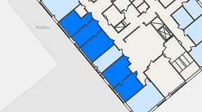 Planritning för Regus Hagsätra, 5 privata rum, 73 m²