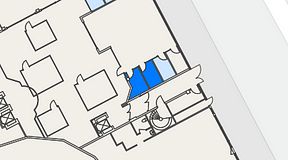 
							Planritning för Genetor K6, 2 privata rum, 12 m²